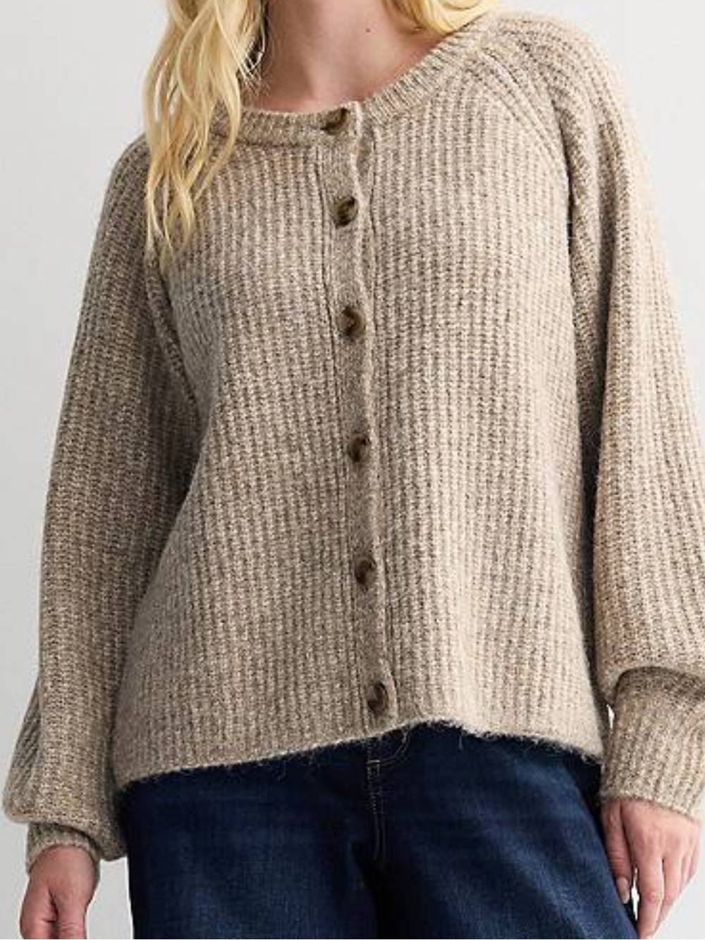 Cozy Heritage Cardigan Sweater Chunky Knit Fisherman Coastal Preppy Petite‎ XL